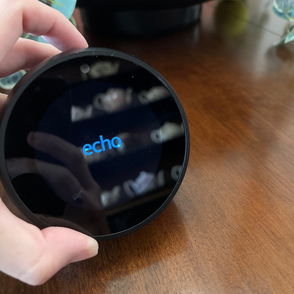 Amazon Echo Spot 1st Gen VN94DQ Black Alexa Smart Alarm Clock Tested w Adapter
